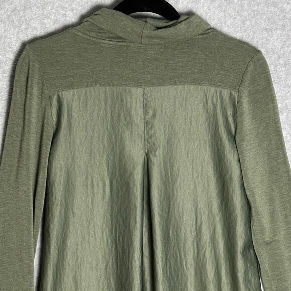 Saturday Sunday Anthropologie Sz M Green‎ Cowl Neck Flowy Dress Stretchy Rayon - Picture 11 of 13